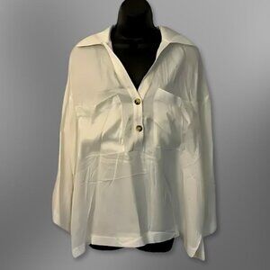 Zara Shirt Casual Versatile Soft Breathable Fabric Classic White Women’s M NWT